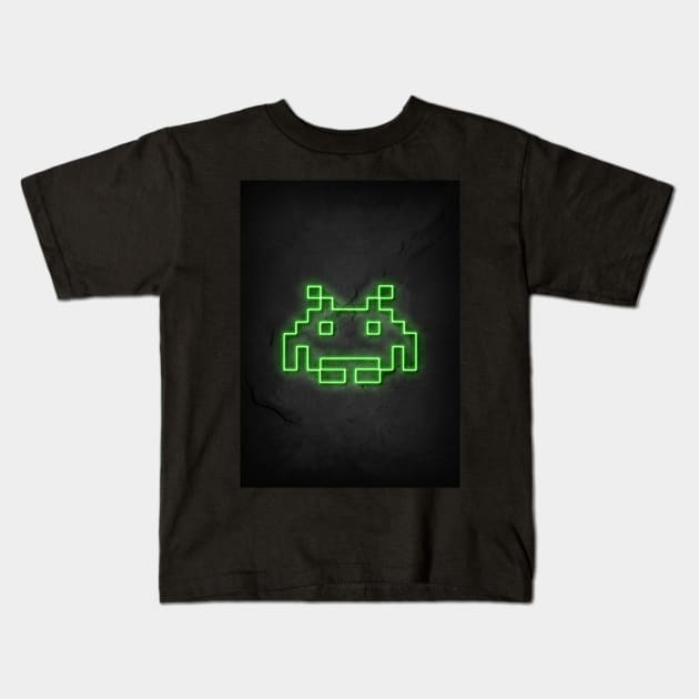 Space Invaders Kids T-Shirt by Durro